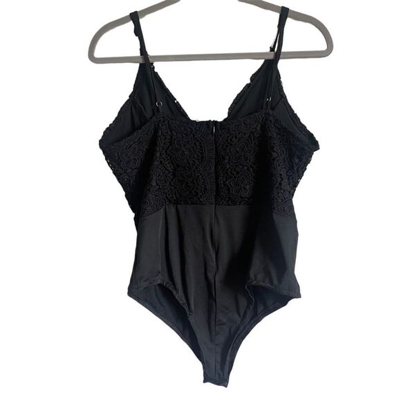 Boohoo Plus Black Premium Lace Tank Bodysuit Size 18 - Picture 4 of 12